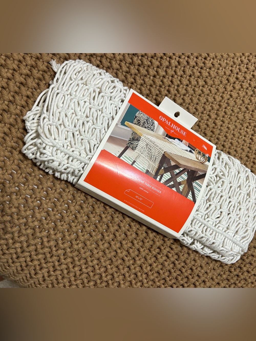 NWT Opalhouse White Macramé Table Runner